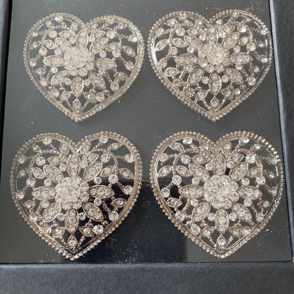 Nwt Nicole Miller valentines hearts napkin rings - Picture 1 of 4